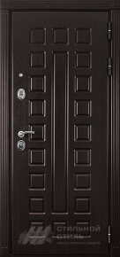 Входная дверь тёмного цвета в квартиру с отделкой МДФ ПВХ - фото